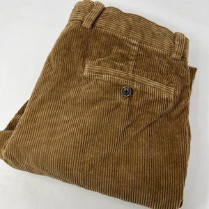 Brooks Brothers Men's 32 Brown Corduroy Milano Cotton Straight Dress Pants